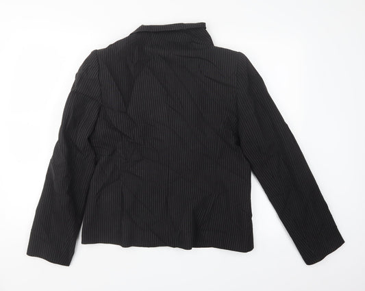Papaya Womens Black Striped Jacket Blazer Size 16