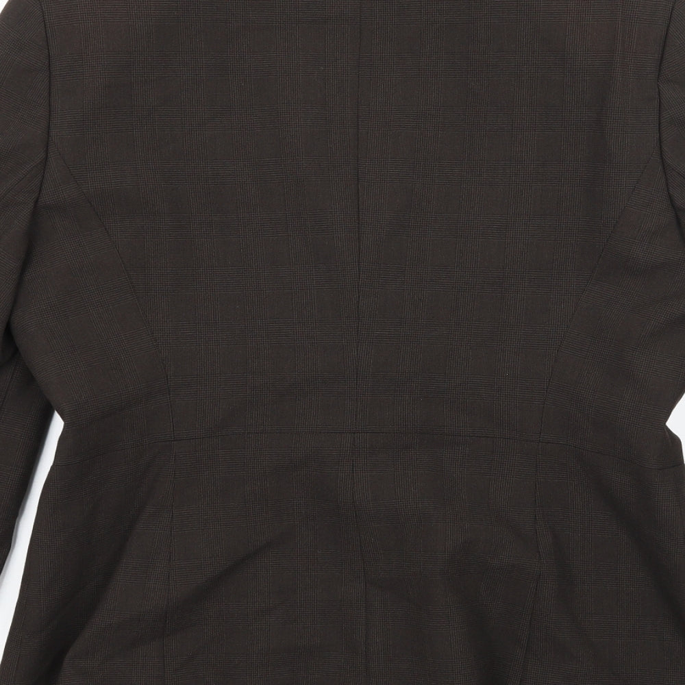 NEXT Womens Brown Check Jacket Suit Jacket Size 12