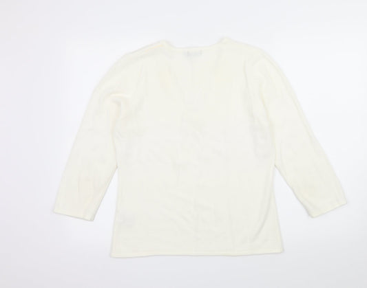 b.young Womens Ivory Knit Pullover Jumper Size L