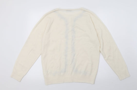 Womens UK Size 10 Berkertex Ivory Cape Jumper