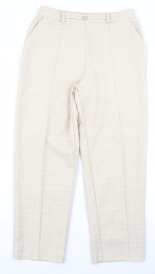 Womens UK Size 12 Marks & Spencer Regular Fit Beige Trousers