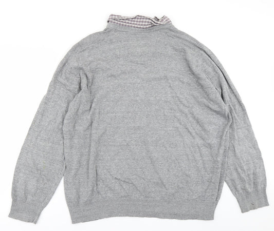 Easy Mens Grey Knit Pullover Jumper Size XL
