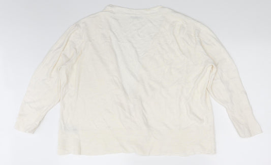 Classic Womens Ivory Cardigan Jumper Size 16