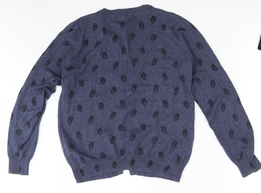 Primark Womens Black Animal Print Cardigan Jumper Size 10