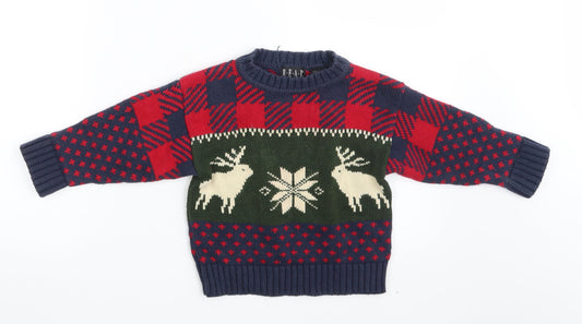 Real Clothes Boys Multicoloured Geometric Pullover Jumper Size 0-3 Months