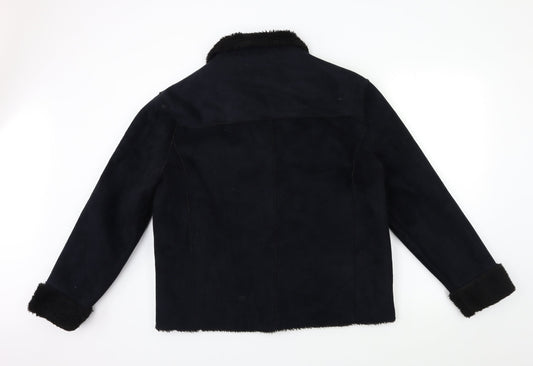 Avenue Womens Black Jacket Coat Size L