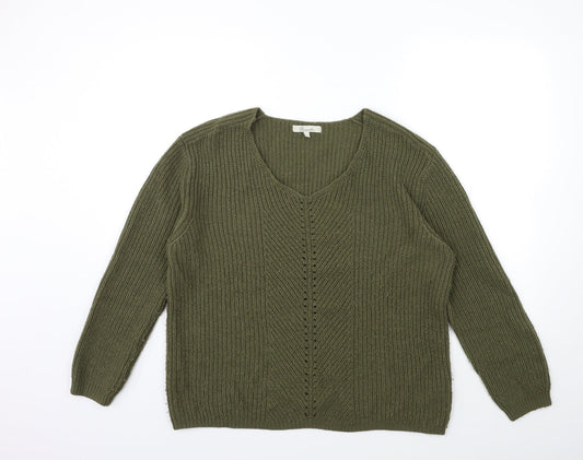 Womens UK Size M Peacocks Green Pullover Jumper