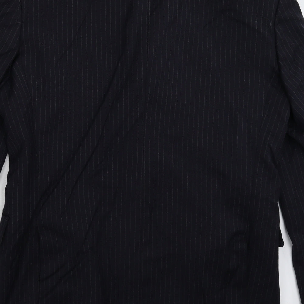 Alto Mens Blue Striped Jacket Suit Jacket Size 38