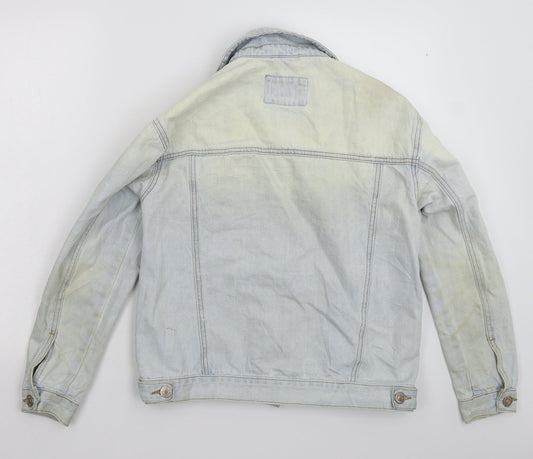 FOREVER 21 Womens Blue Denim Jacket Size S - Distressed