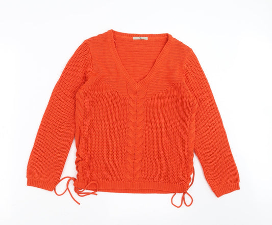 Womens UK Size 8 Sainsburys Orange Pullover Jumper