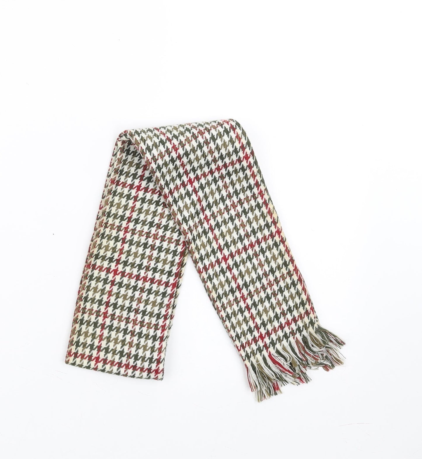 Preworn Womens Green Houndstooth Scarf