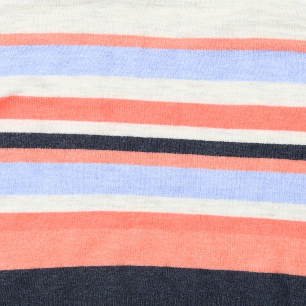 TU Womens White Striped Pullover Jumper Size 10