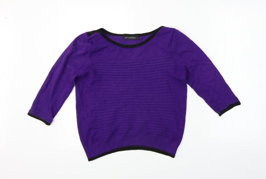 Womens UK Size M JUST ELEGANCE Purple Basic Polo