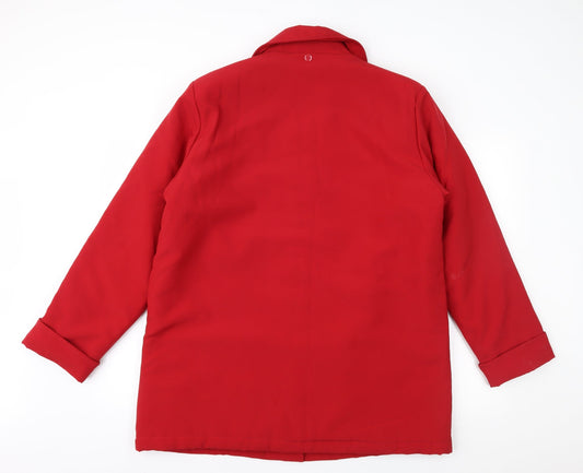 Damart Womens Red Overcoat Coat Size 16
