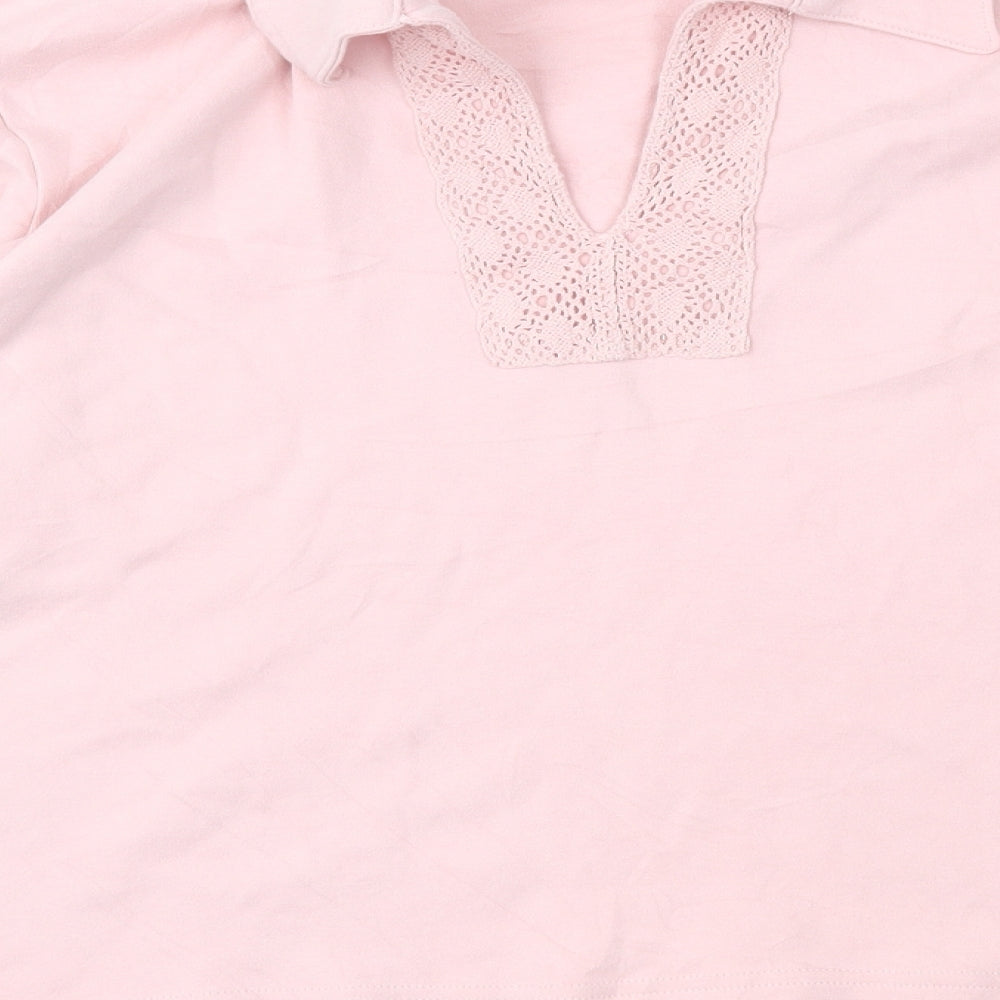 Womens UK Size XL Preworn Pink Basic T-Shirt