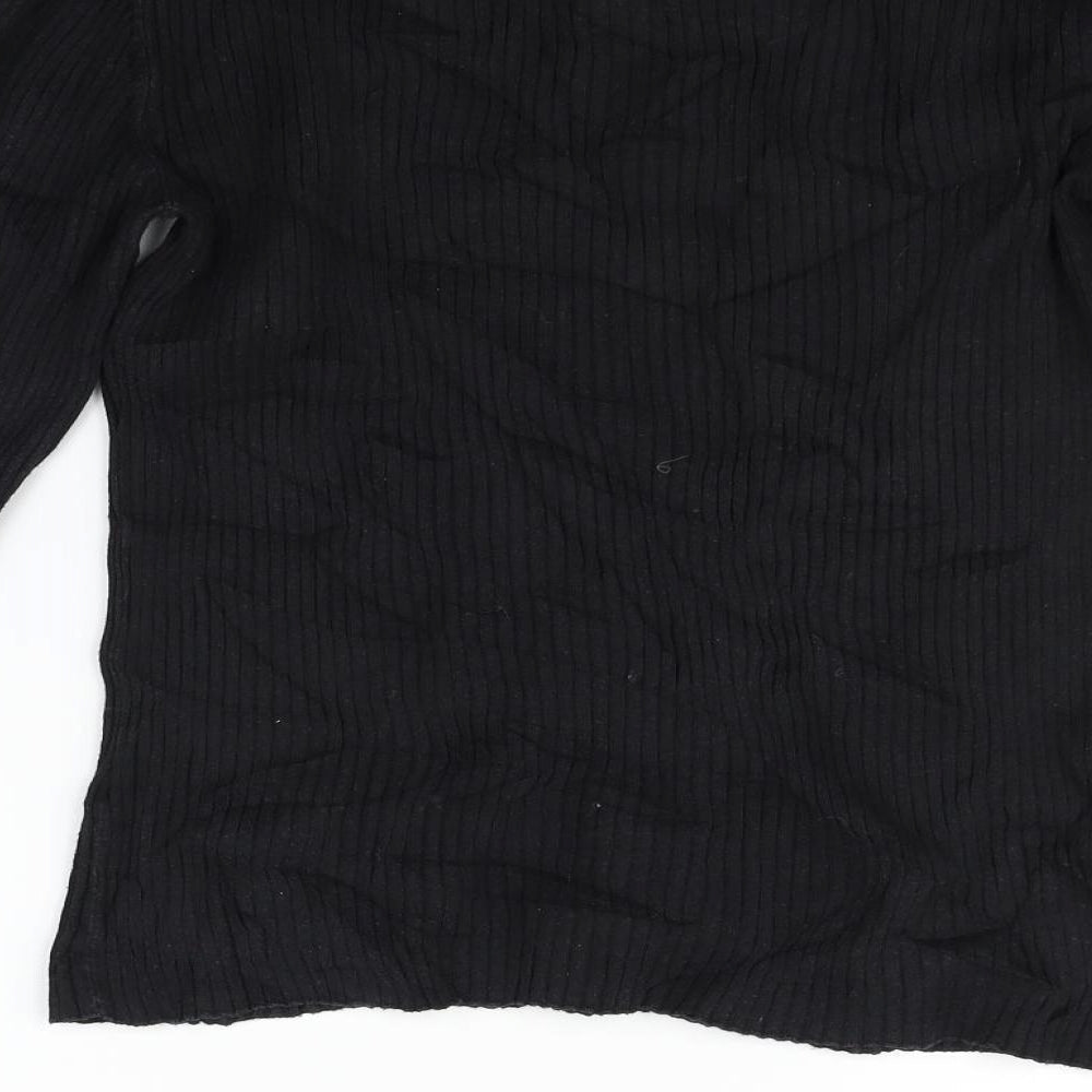 Womens UK Size L Oasis Black Basic T-Shirt