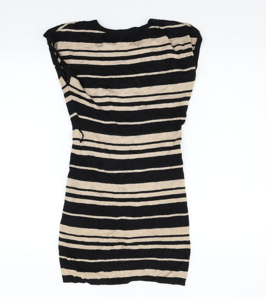 Apricot Womens Orange Striped Jumper Dress Size XS