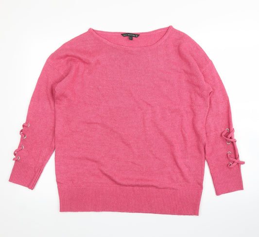 Womens UK Size 14 Love Knitwear Pink Pullover Jumper