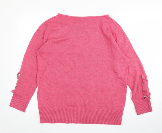 Love Knitwear Womens Pink Pullover Jumper Size 14