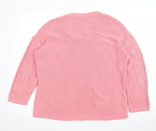 Womens UK Size 12 M&S Pink Pullover Jumper