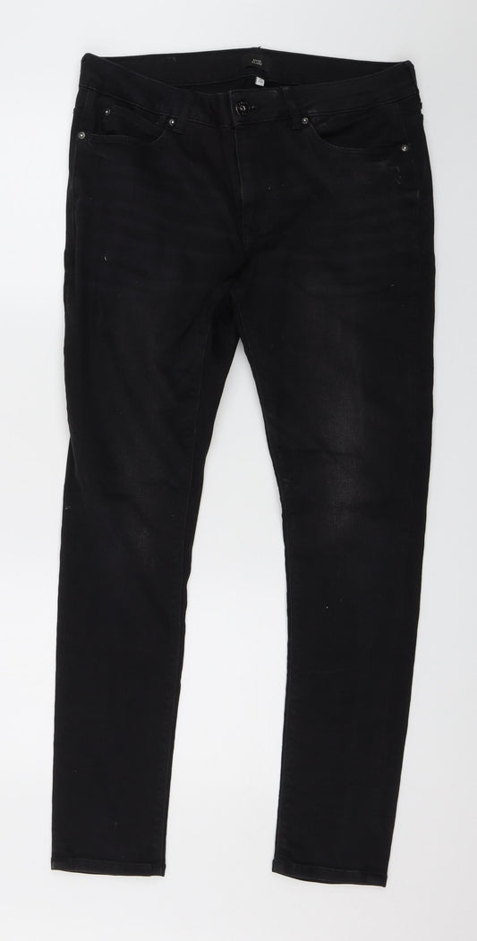 Womens UK Size 34 River Island Regular Fit Skinny Black Jeans