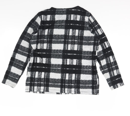 TU Womens Black Check Pullover Jumper Size 12