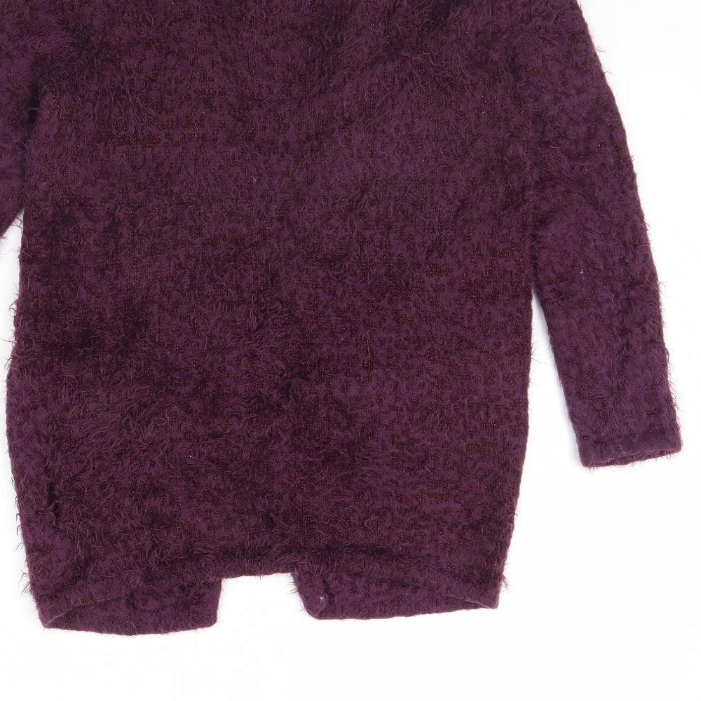 Brand and care label for H&M girls’ purple jacket, size 8, years