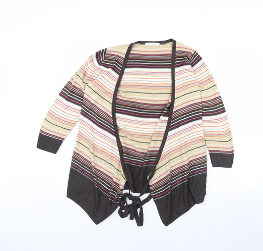m&s Womens Beige Striped Jacket Size 10