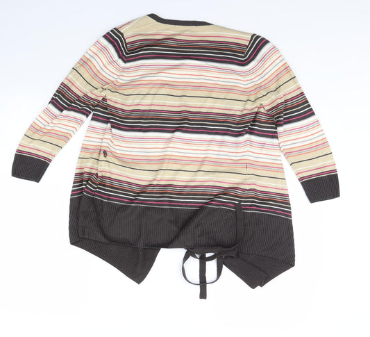 m&s Womens Beige Striped Jacket Size 10