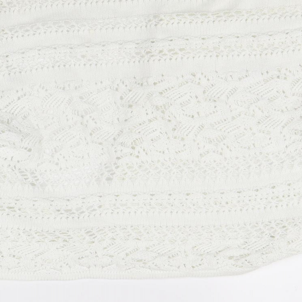 George Womens White Knit Wrap Jumper Size 14