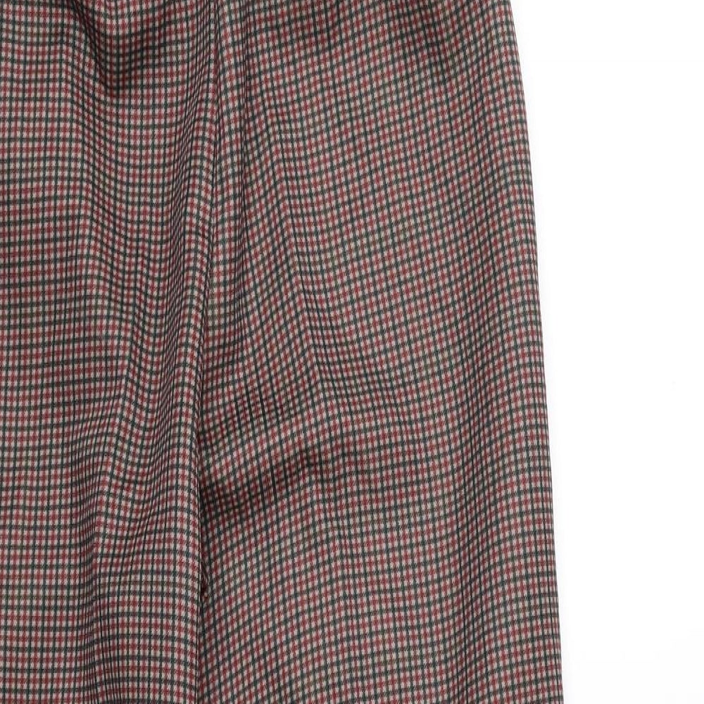 Paula-Wi Womens Brown Check Trousers Size 12 L26 in