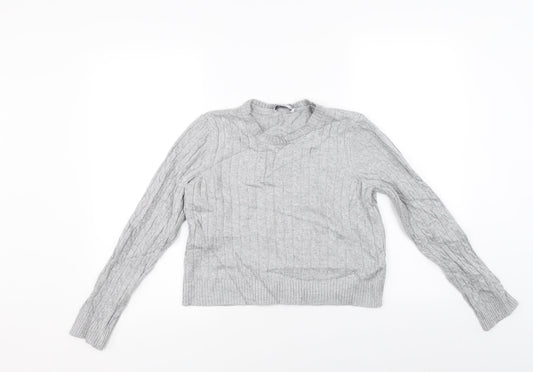 Womens UK Size S Stradivarius Grey Pullover Jumper
