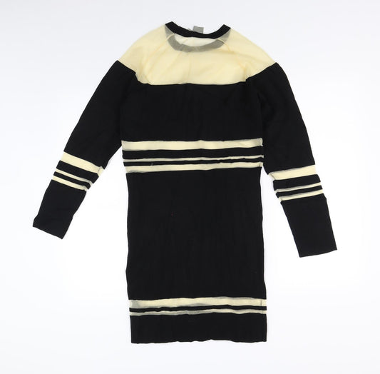 ASOS Womens Black Striped Pencil Dress Size 10