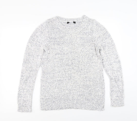 Womens UK Size S Preworn Silver Pullover Jumper