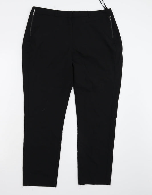 Womens UK Size 14 Bonmarché Regular Fit Black Trousers