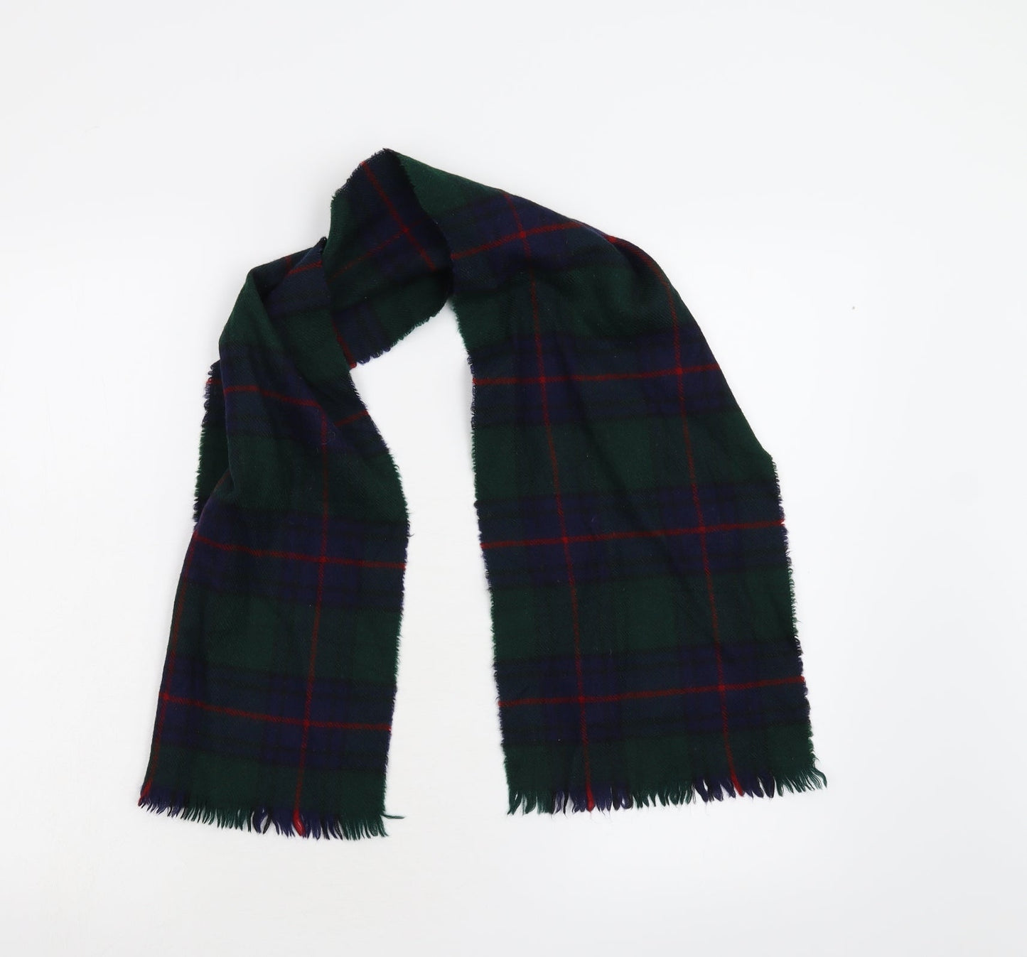 Preworn Unisex Multicoloured Geometric Knit Scarf One Size - Tartan