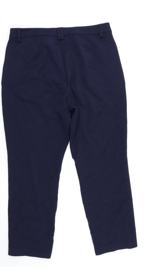 M&S Womens Blue Dress Pants Trousers Size 16 L24 in