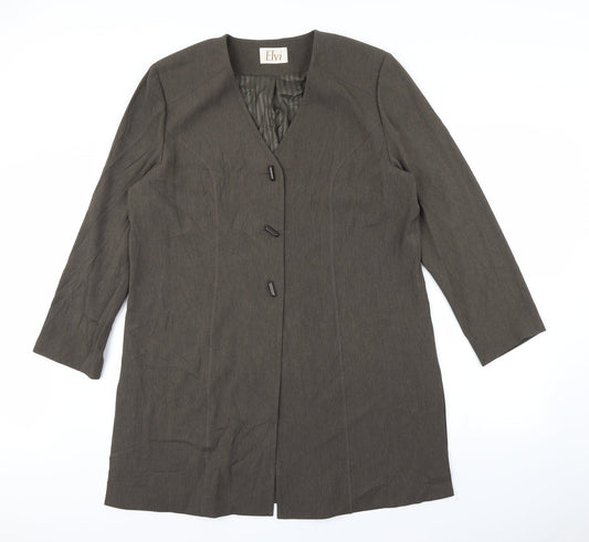 Womens UK Size 18 ELVI Brown Kimono Coat