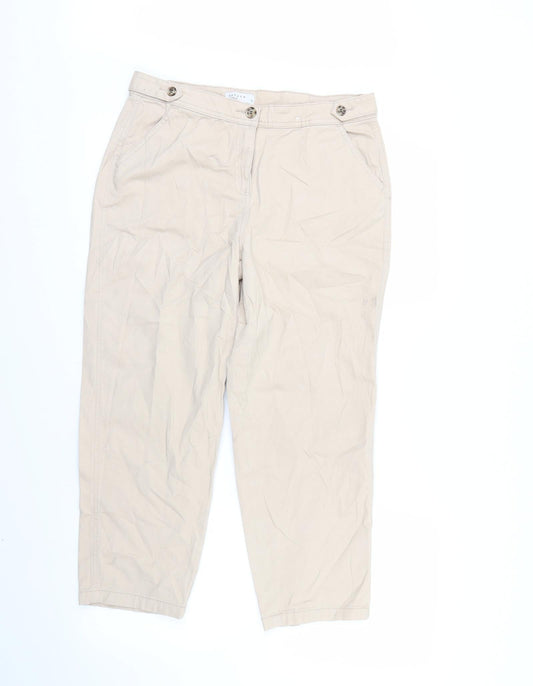 Womens UK Size 10 Papaya Regular Fit Brown Trousers