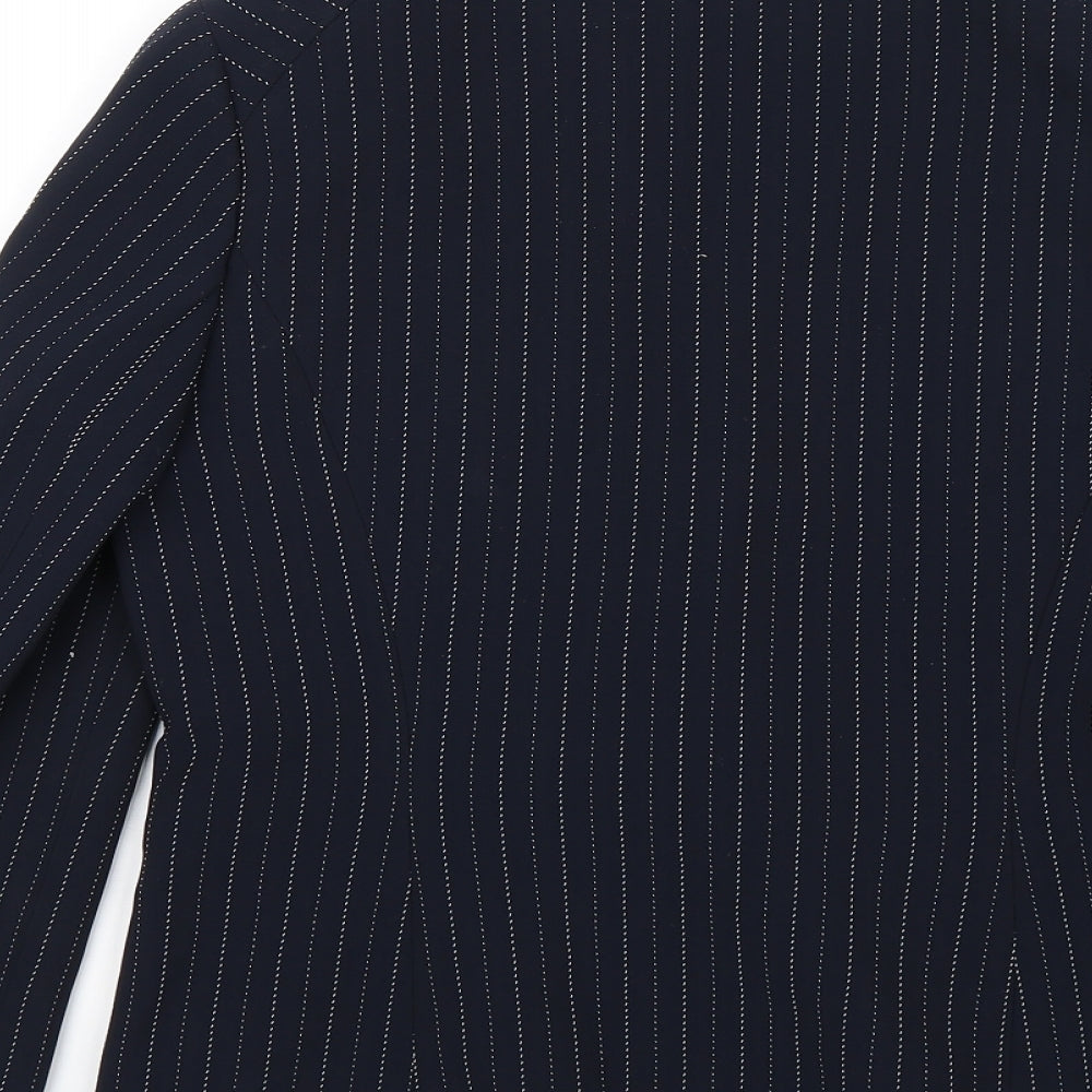 Precis Womens Blue Striped  Jacket Blazer Size 10