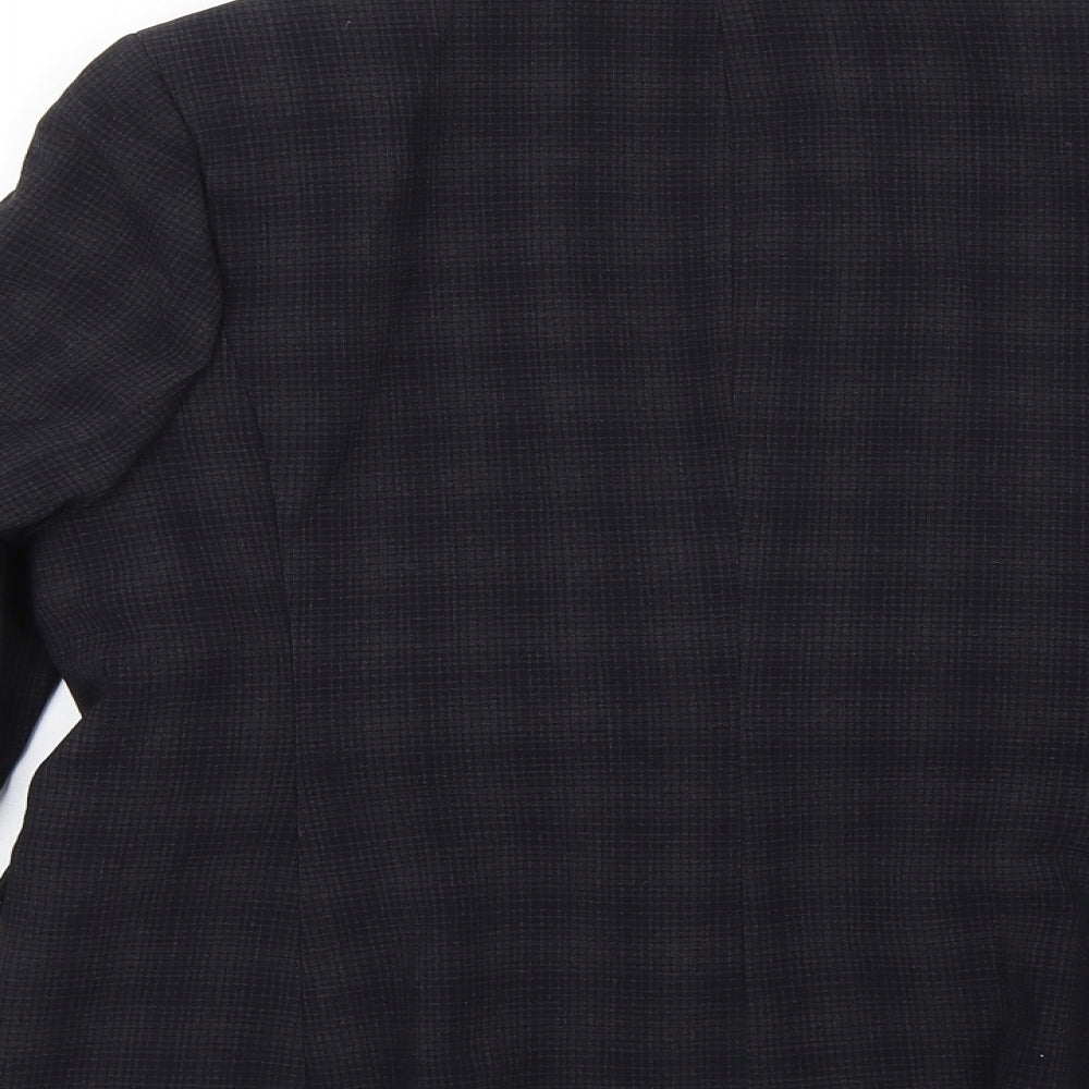 NEXT Womens Blue Plaid Jacket Blazer Size 14