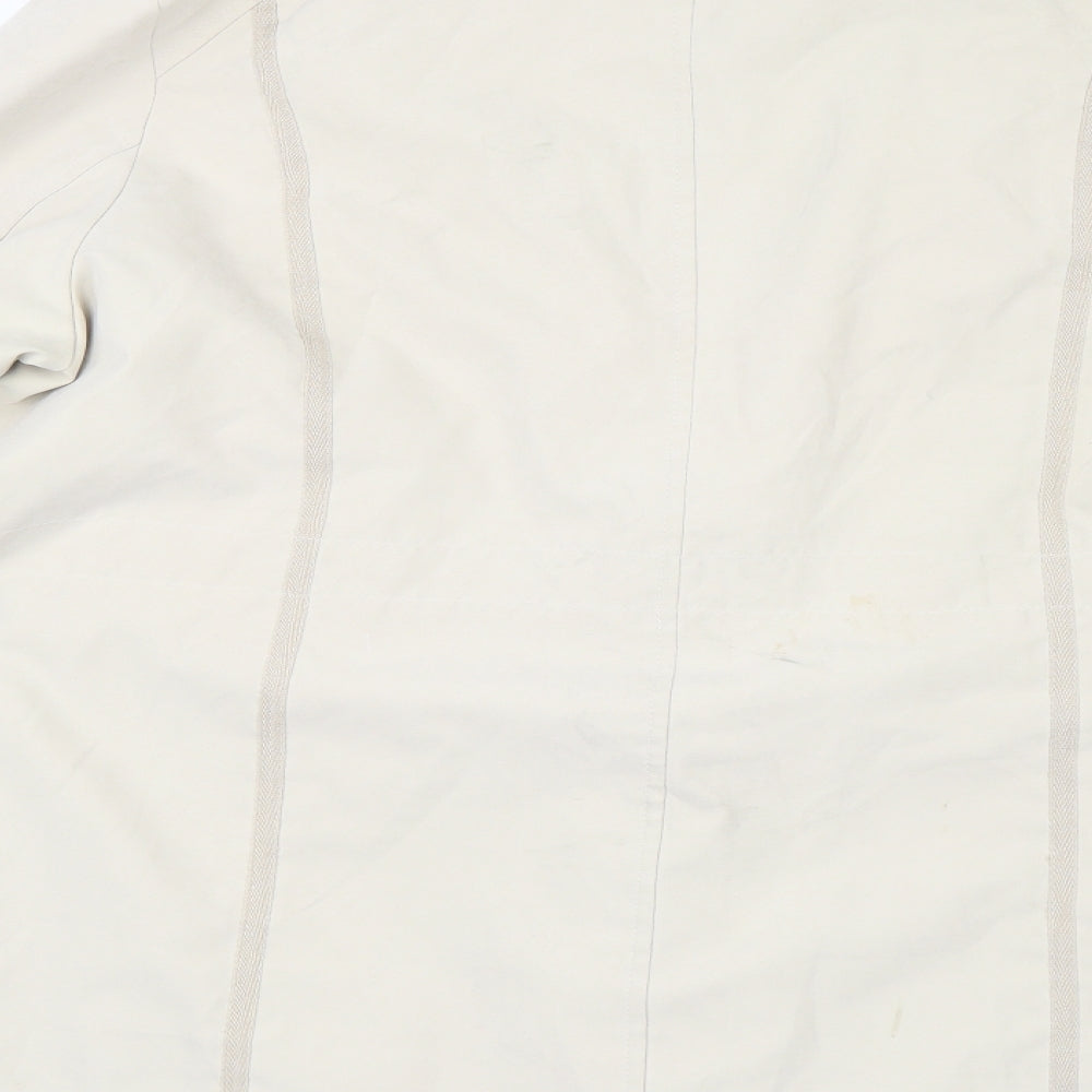 Brand and care label for Klass Collection women’s beige jacket, size L