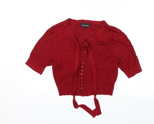 Womens UK Size 16 Warehouse Red Shrug Jumper