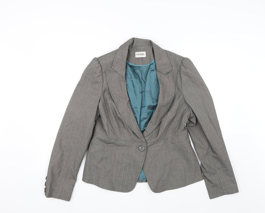 George Womens Grey Striped Jacket Blazer Size 14