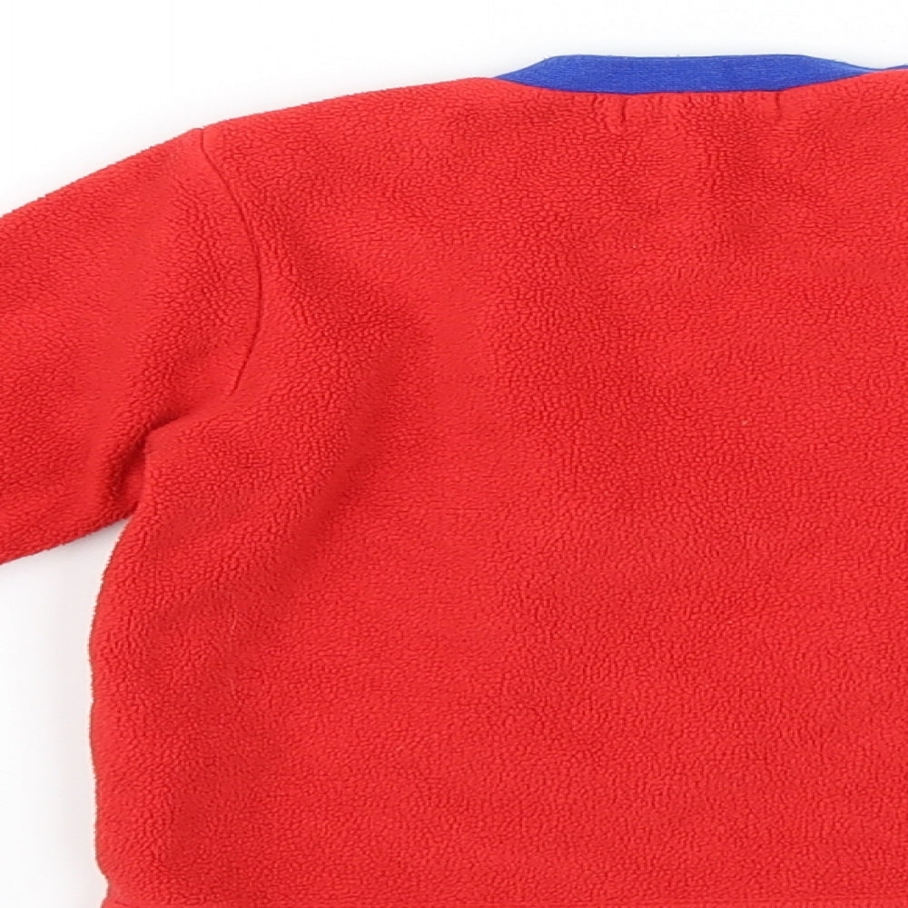 Brand and care label for M&Co Baby Red jumper, size 18-24, Months - Penguin