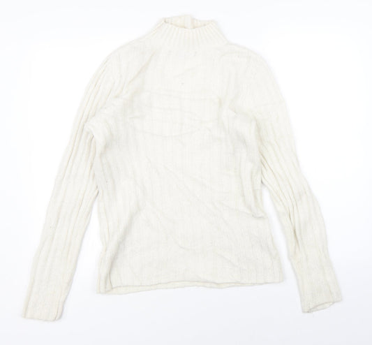 Heart & Soul Womens White Knit Pullover Jumper Size 10