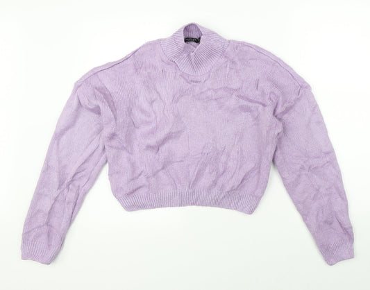 Nasty Gal Womens Purple Knit Pullover Jumper Size M