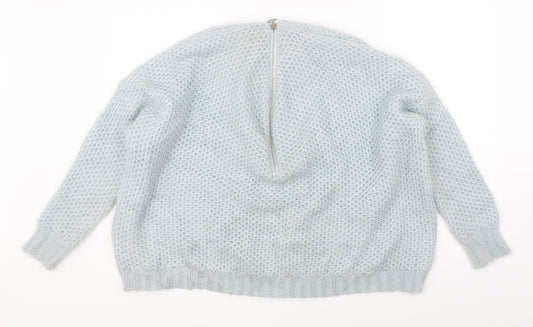 QED London Womens Blue Knit Pullover Jumper Size S