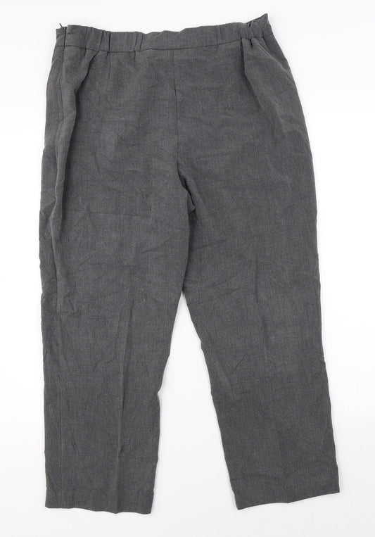 Isle Womens Grey Trousers Size 14 L23 in