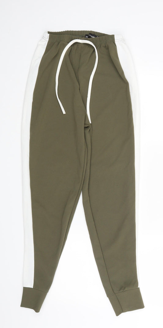 Womens UK Size 8 PRETTYLITTLETHING Regular Fit Jogger Green Trousers